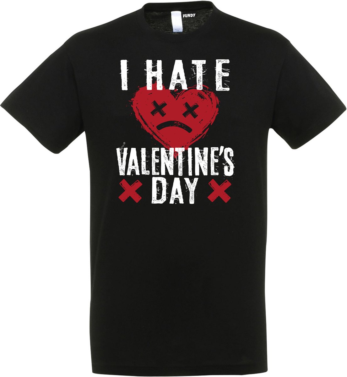 T-shirt I Hate Valentines Day | valentijn cadeautje voor hem haar | valentijn | valentijnsdag cadeau | Zwart | maat L